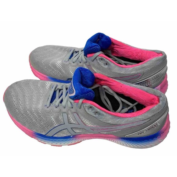 ASICS Gel-Nimbus 17 Knit Womens Size 9 Gray/Pink/Blue Running Shoes Excellent! - Picture 6 of 16